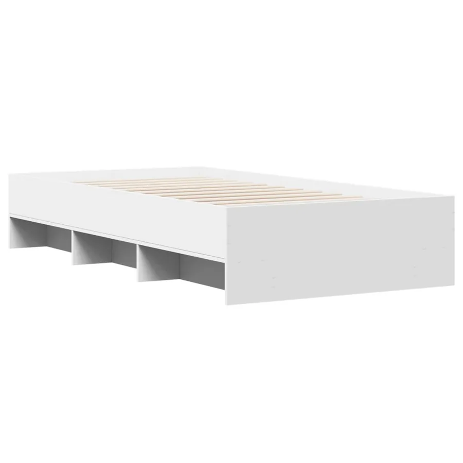 Cadre de lit sans matelas blanc 100x200 cm bois d'ingénierie - 4