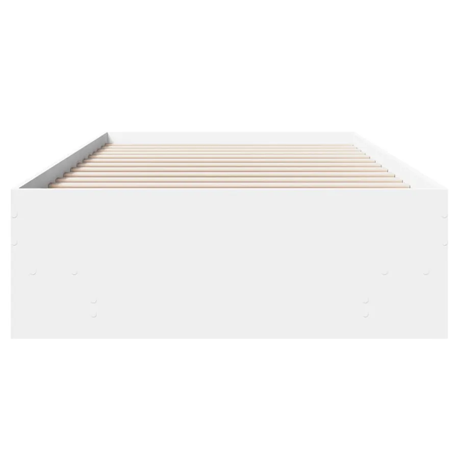Cadre de lit sans matelas blanc 100x200 cm bois d'ingénierie - 5