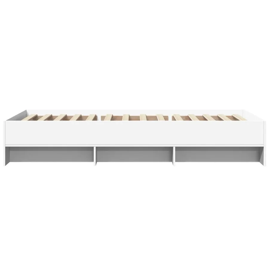 Cadre de lit sans matelas blanc 100x200 cm bois d'ingénierie - 6