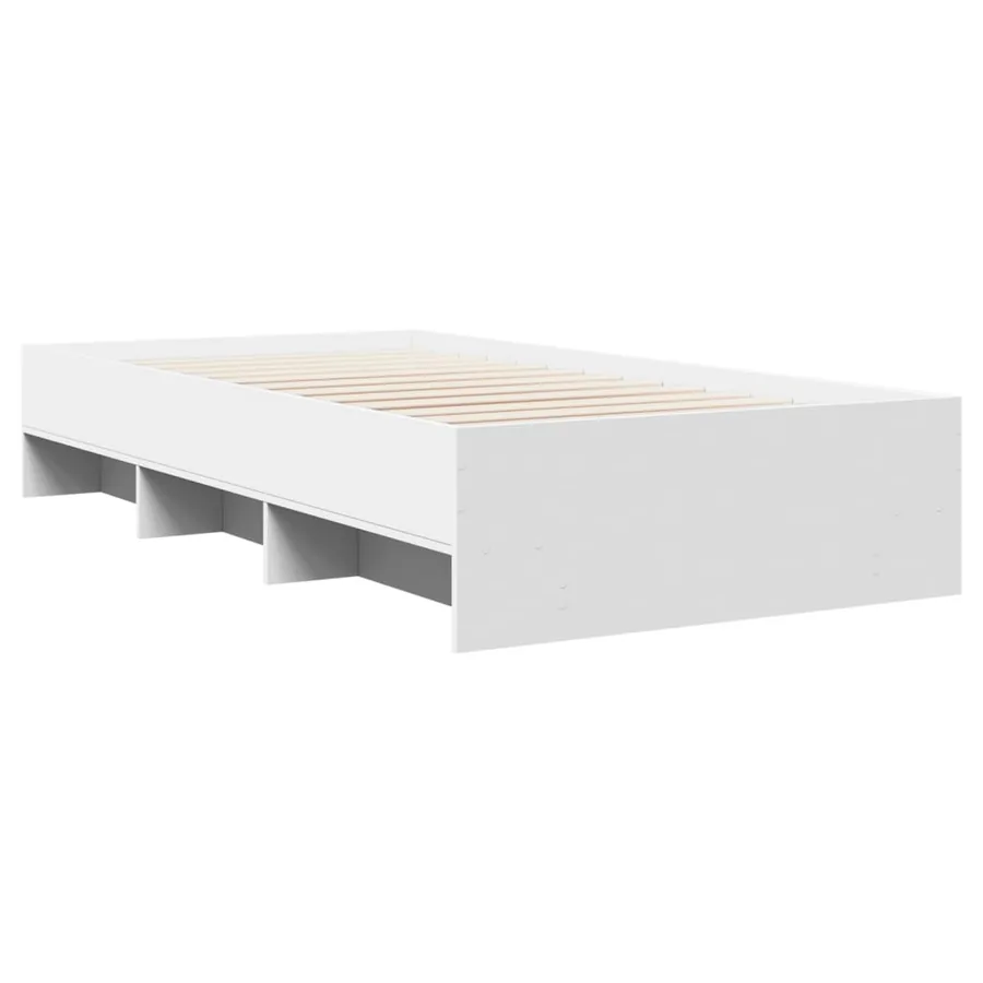 Cadre de lit sans matelas blanc 100x200 cm bois d'ingénierie - 7