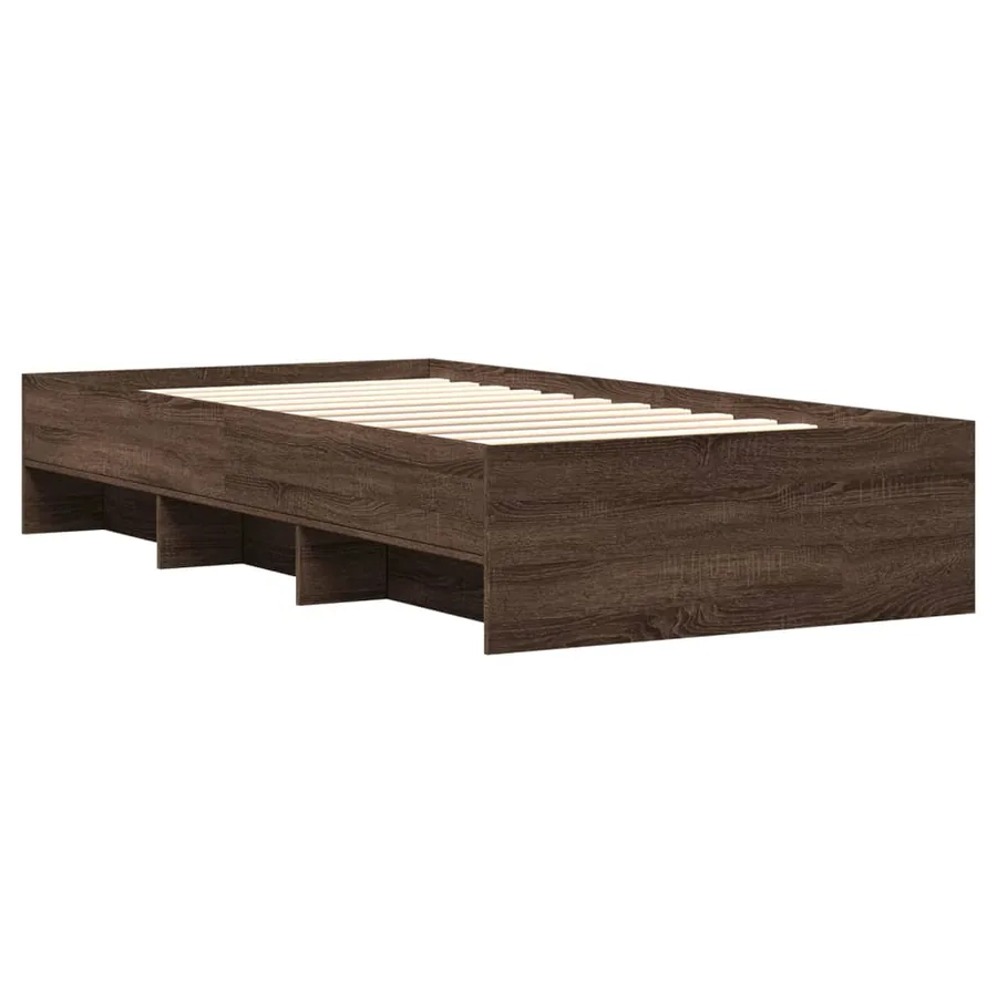 Cadre de lit sans matelas chêne marron 100x200 cm - 4