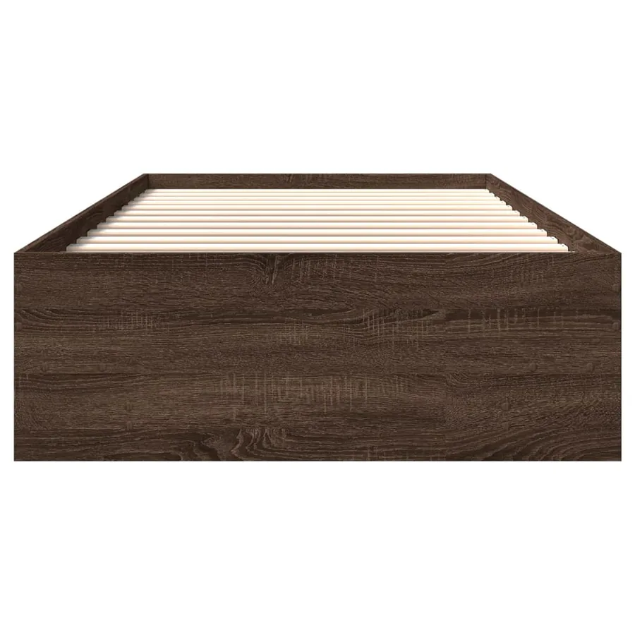 Cadre de lit sans matelas chêne marron 100x200 cm - 5