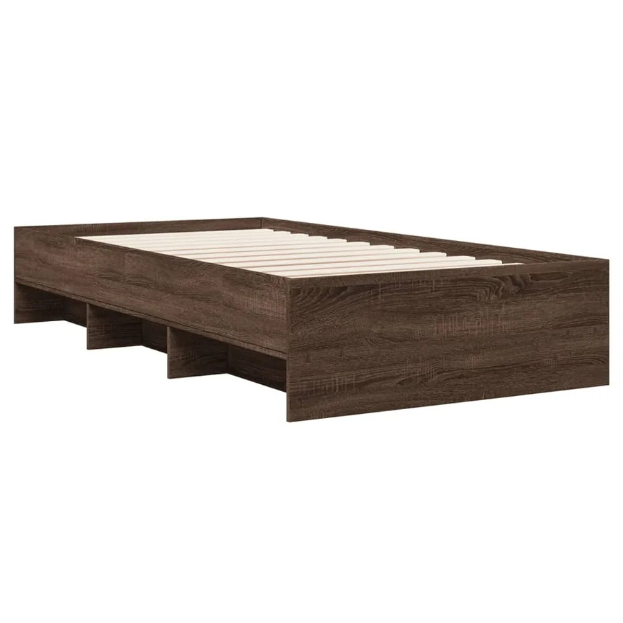 Cadre de lit sans matelas chêne marron 100x200 cm - 7