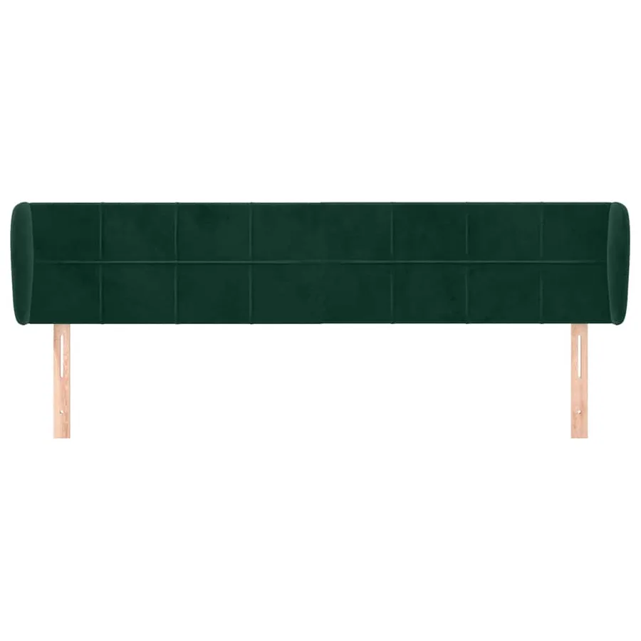Tête de lit avec oreilles Vert foncé 203x23x78/88 cm Velours - 3