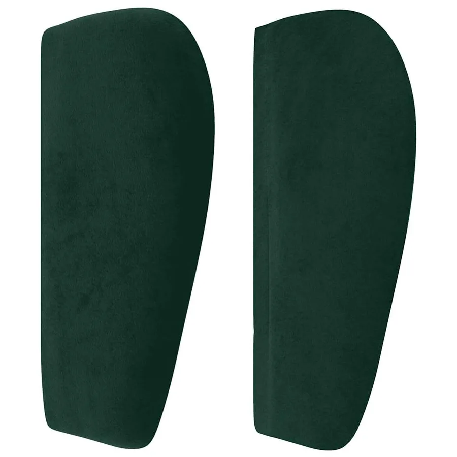 Tête de lit avec oreilles Vert foncé 203x23x78/88 cm Velours - 4