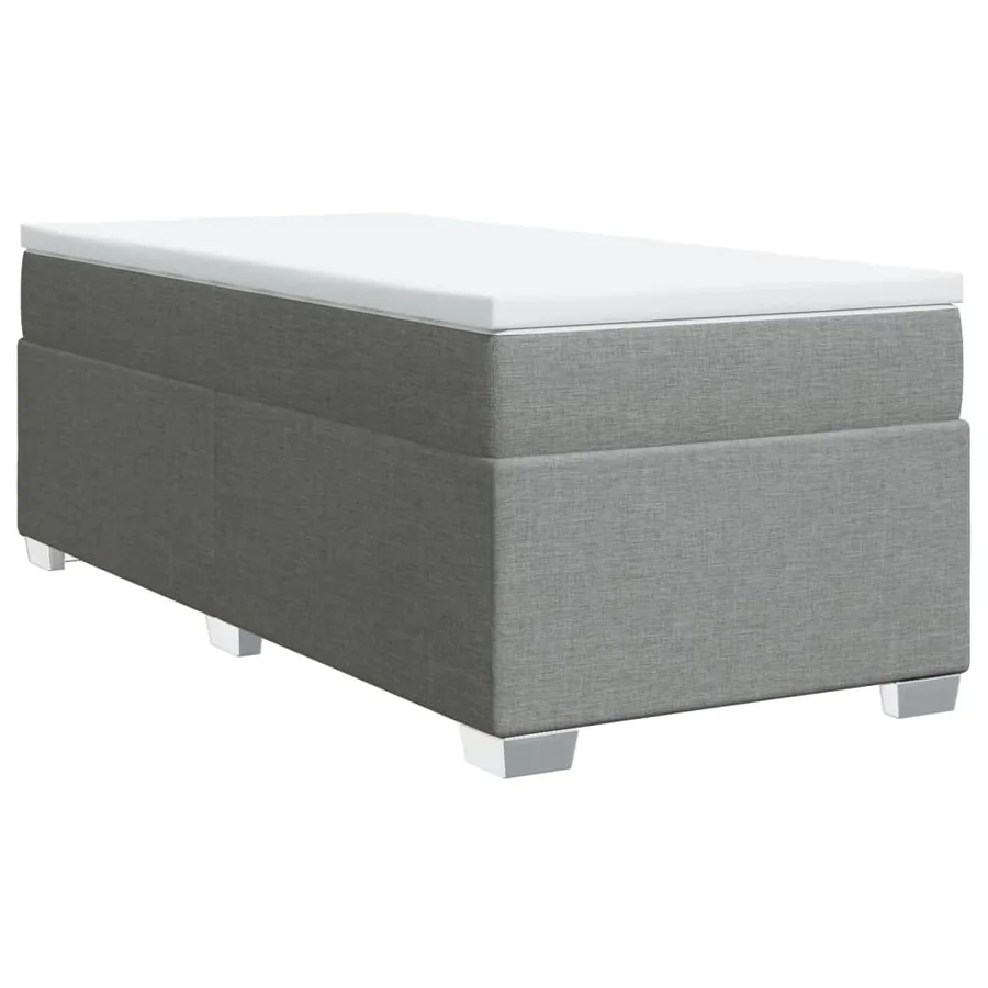 Sommier à lattes de lit avec matelas Gris clair 90x200 cm Tissu - 2