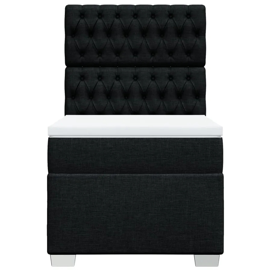 Sommier à lattes de lit avec matelas Noir 90x200 cm Tissu - 4