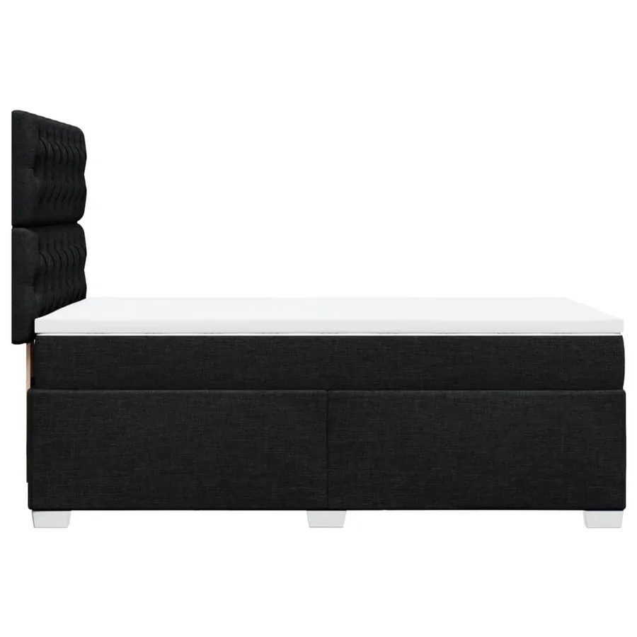 Sommier à lattes de lit avec matelas Noir 90x200 cm Tissu - 9