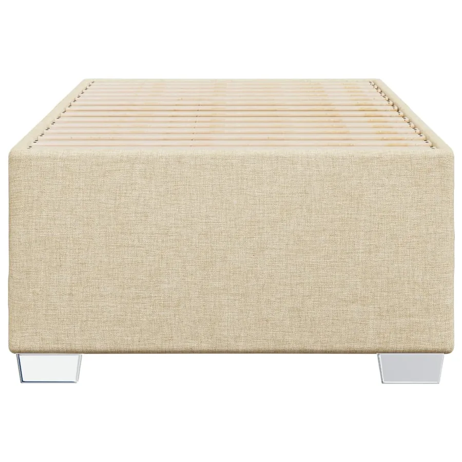 Cadre de lit sans matelas crème 90x200 cm tissu - 4