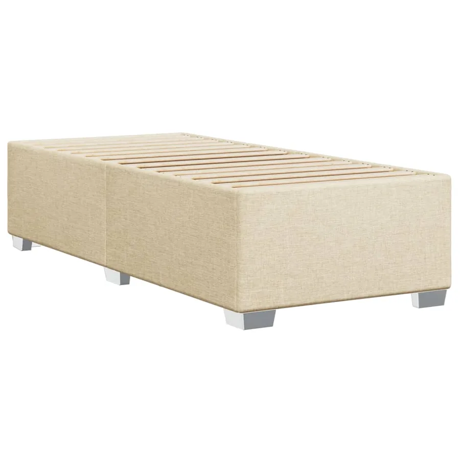 Cadre de lit sans matelas crème 90x200 cm tissu - 6