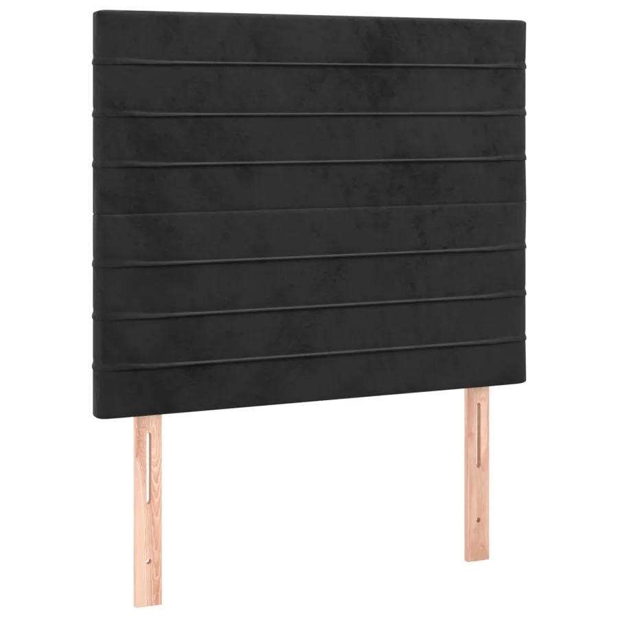 Sommier à lattes de lit et matelas Noir 80x200 cm Velours - 5