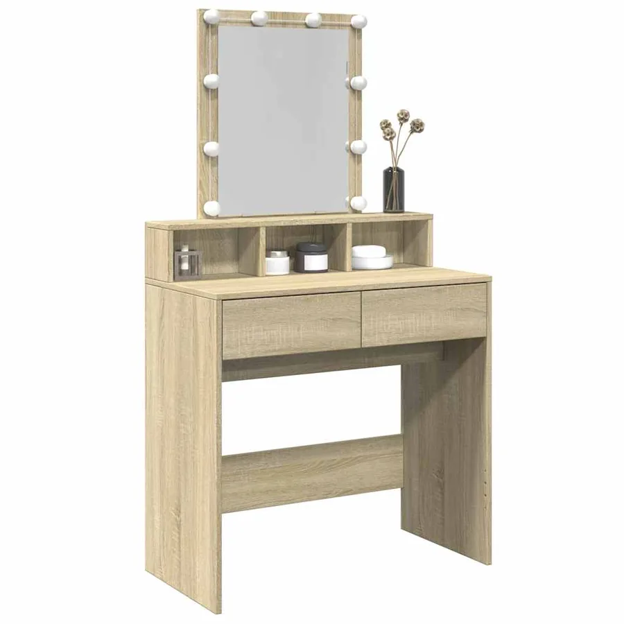 Coiffeuse avec LED chêne sonoma 80x41x144,5 cm - 4