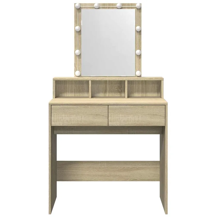 Coiffeuse avec LED chêne sonoma 80x41x144,5 cm - 5