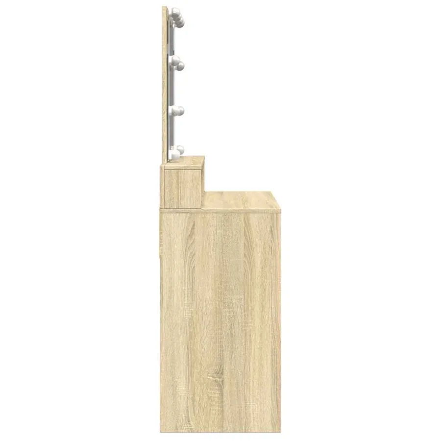 Coiffeuse avec LED chêne sonoma 80x41x144,5 cm - 6