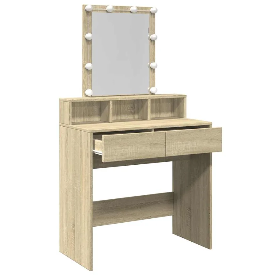 Coiffeuse avec LED chêne sonoma 80x41x144,5 cm - 9