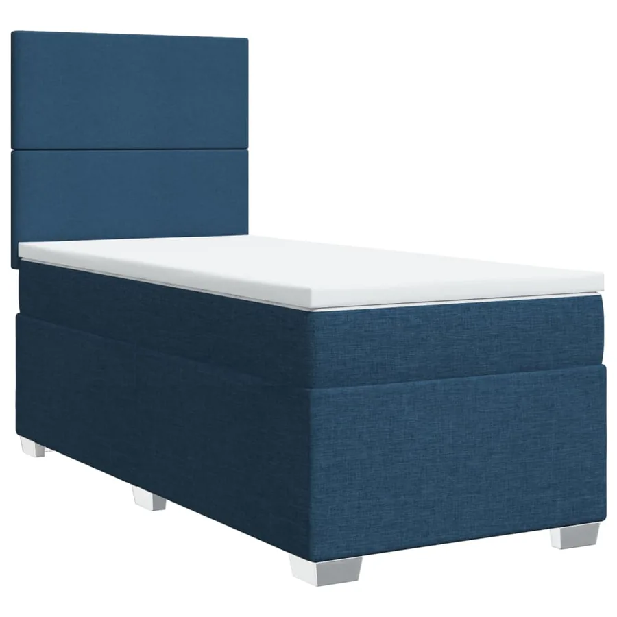 Sommier à lattes de lit avec matelas Bleu 80x200 cm Tissu - 3