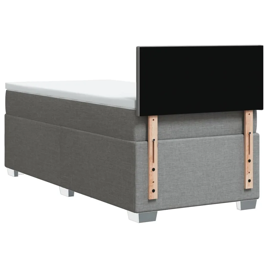 Sommier à lattes de lit avec matelas gris clair 80x200 cm tissu - 12