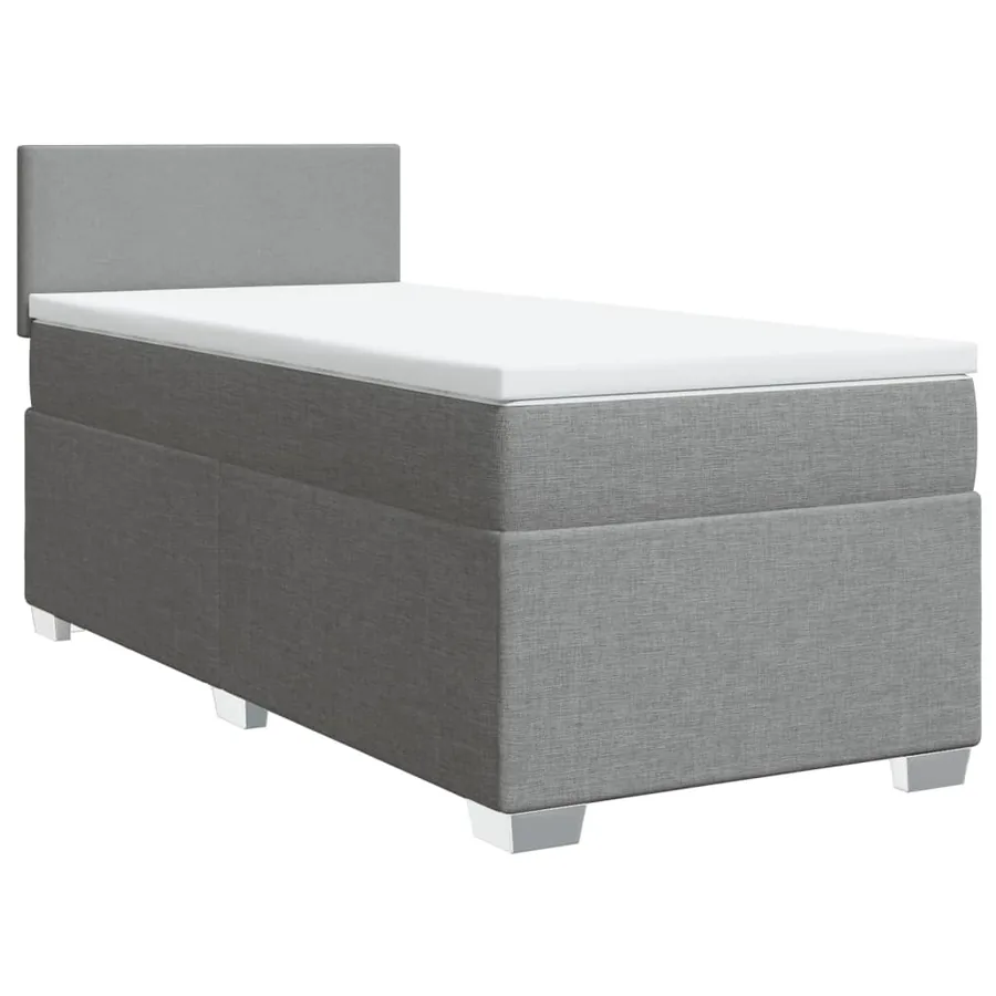 Sommier à lattes de lit avec matelas gris clair 80x200 cm tissu - 3