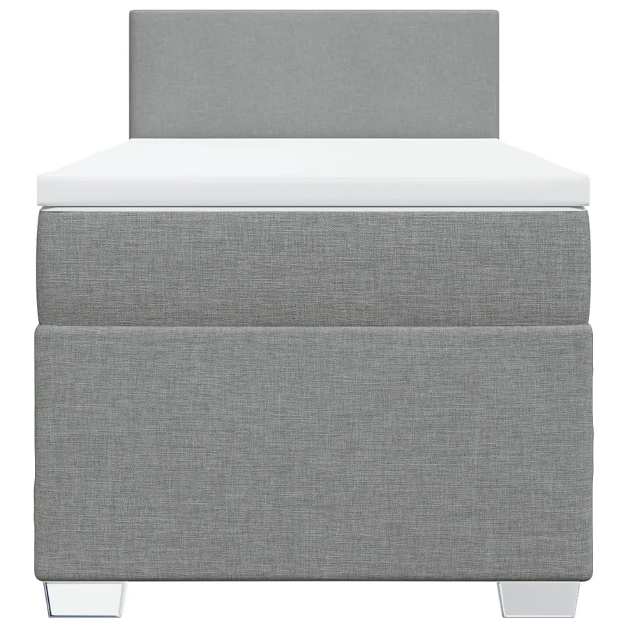 Sommier à lattes de lit avec matelas gris clair 80x200 cm tissu - 6