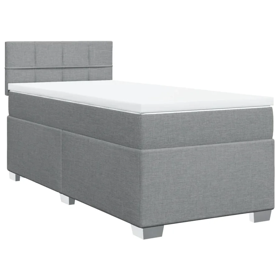 Sommier à lattes de lit avec matelas gris clair 80x200 cm tissu - 2