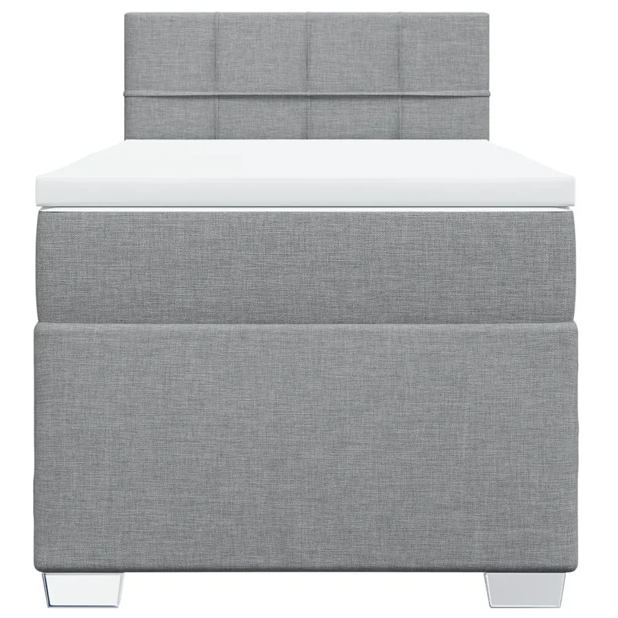 Sommier à lattes de lit avec matelas gris clair 80x200 cm tissu - 4