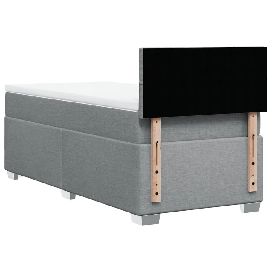 Sommier à lattes de lit avec matelas gris clair 80x200 cm tissu - 6
