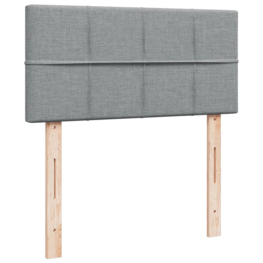 Sommier à lattes de lit avec matelas gris clair 80x200 cm tissu - 7
