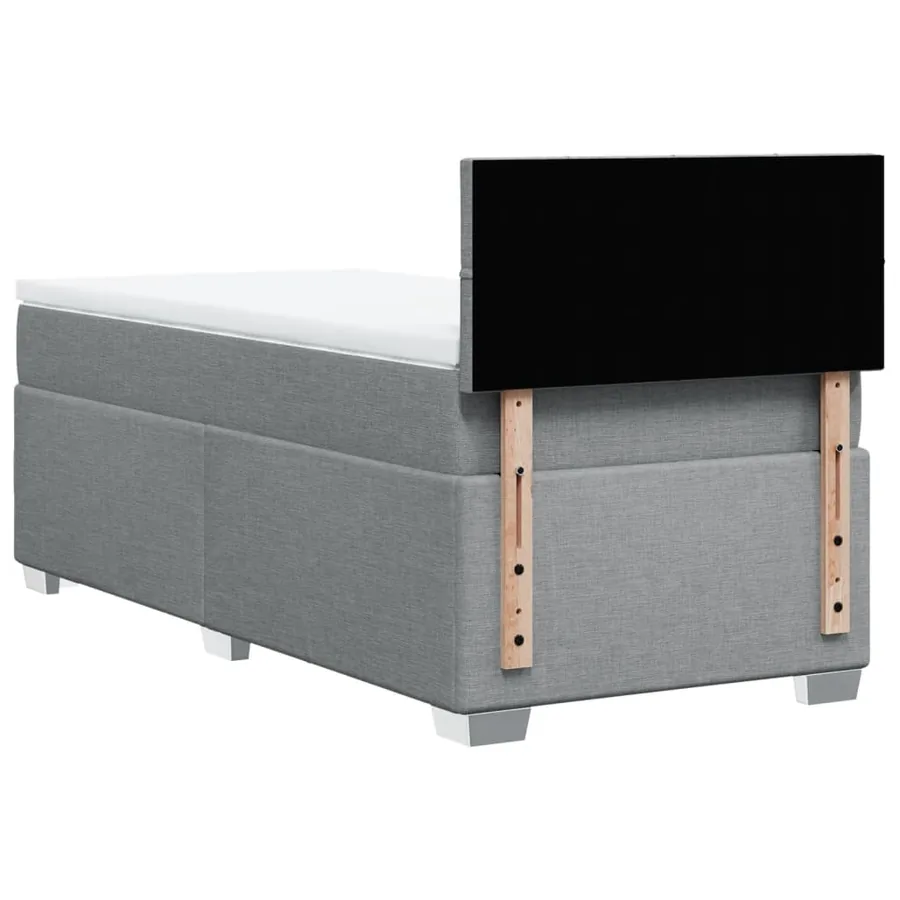 Sommier à lattes de lit avec matelas gris clair 80x200 cm tissu - 12