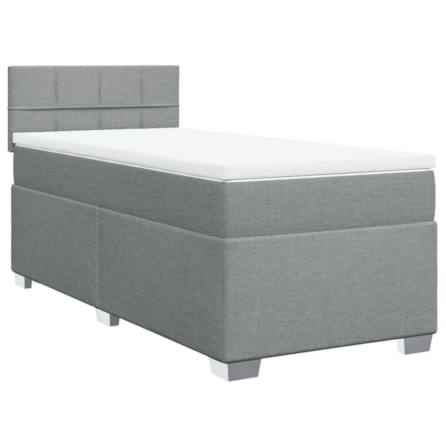 Sommier à lattes de lit avec matelas gris clair 80x200 cm tissu - 3