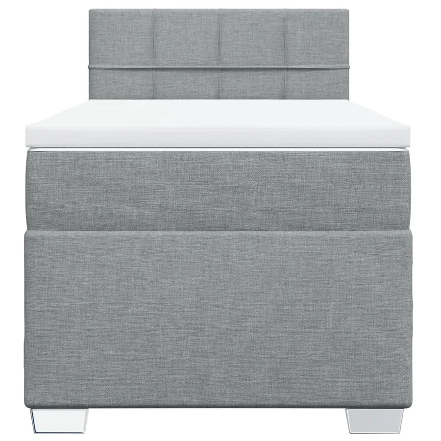 Sommier à lattes de lit avec matelas gris clair 80x200 cm tissu - 6