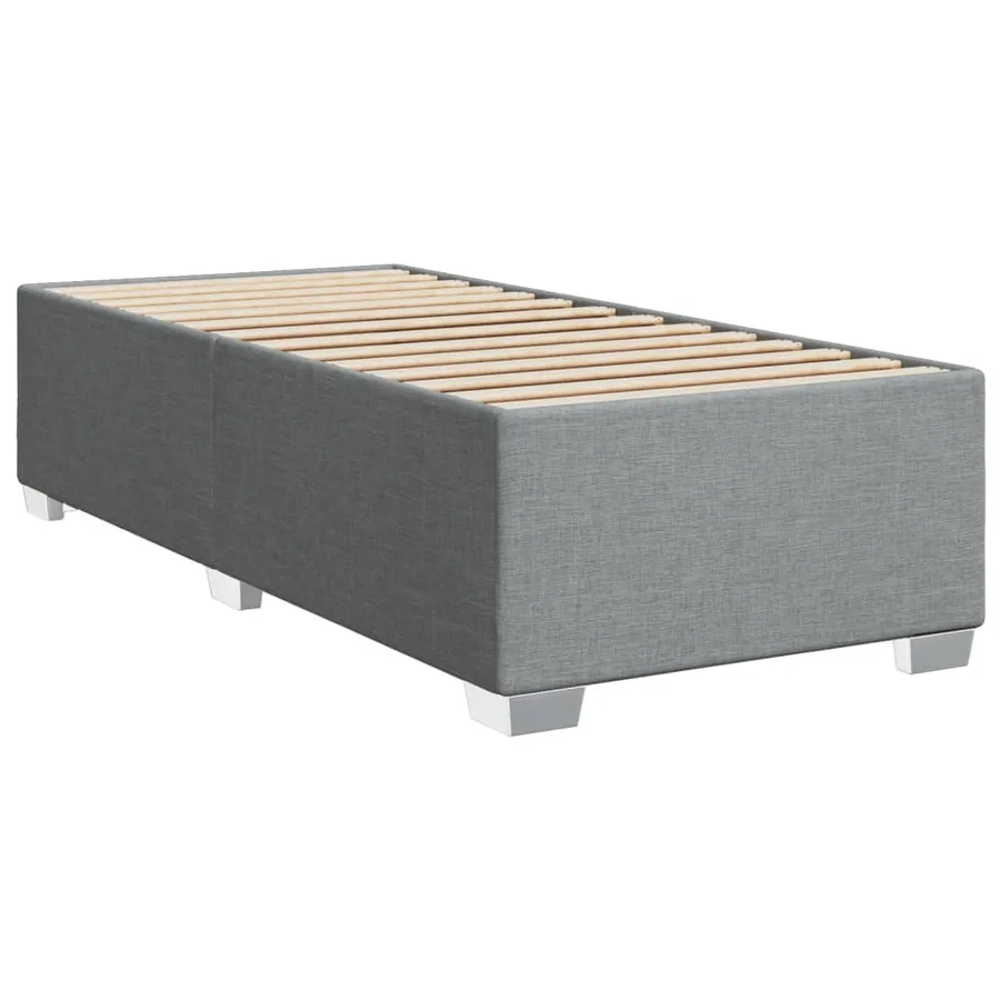 Sommier à lattes de lit avec matelas gris clair 80x200 cm tissu - 8