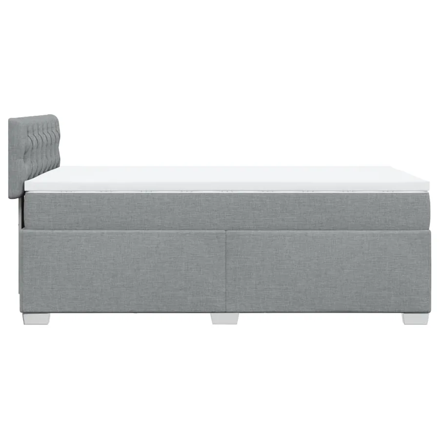Sommier à lattes de lit avec matelas gris clair 80x200 cm tissu - 11