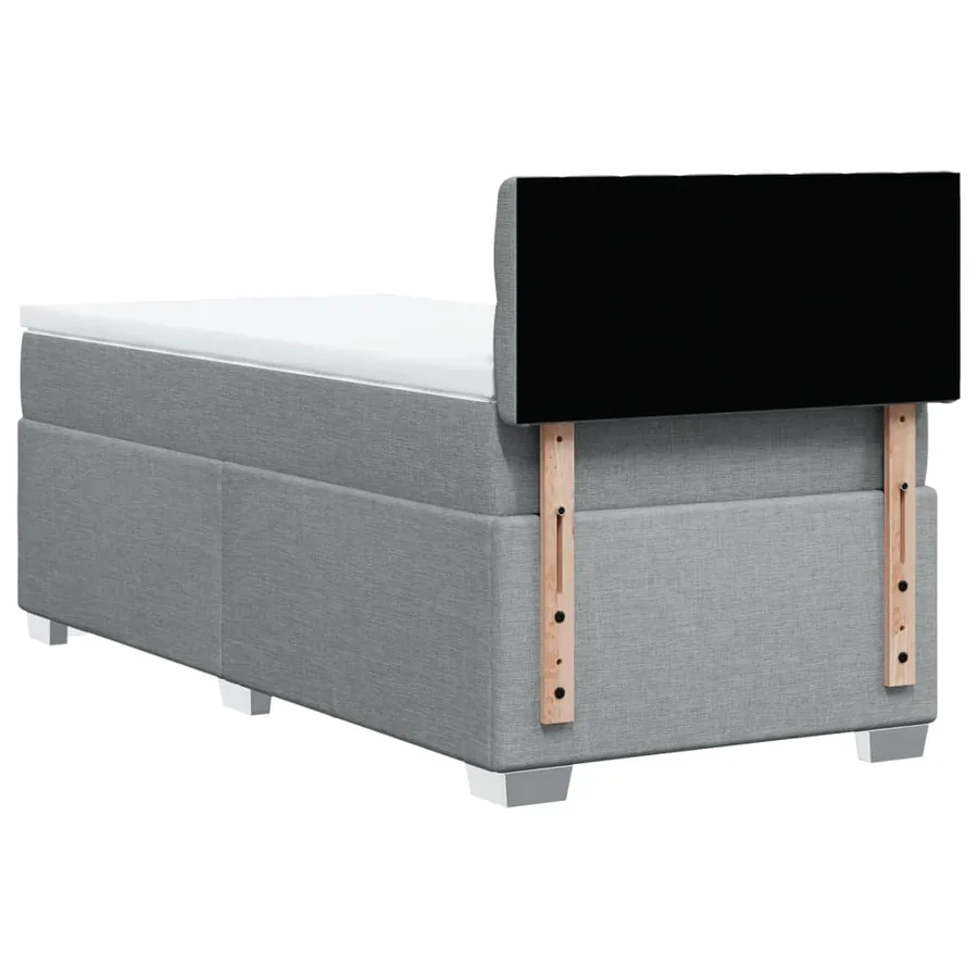 Sommier à lattes de lit avec matelas gris clair 80x200 cm tissu - 12