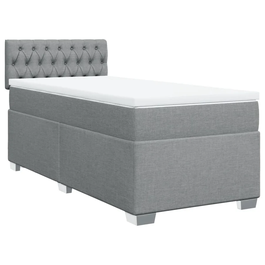 Sommier à lattes de lit avec matelas gris clair 80x200 cm tissu - 3