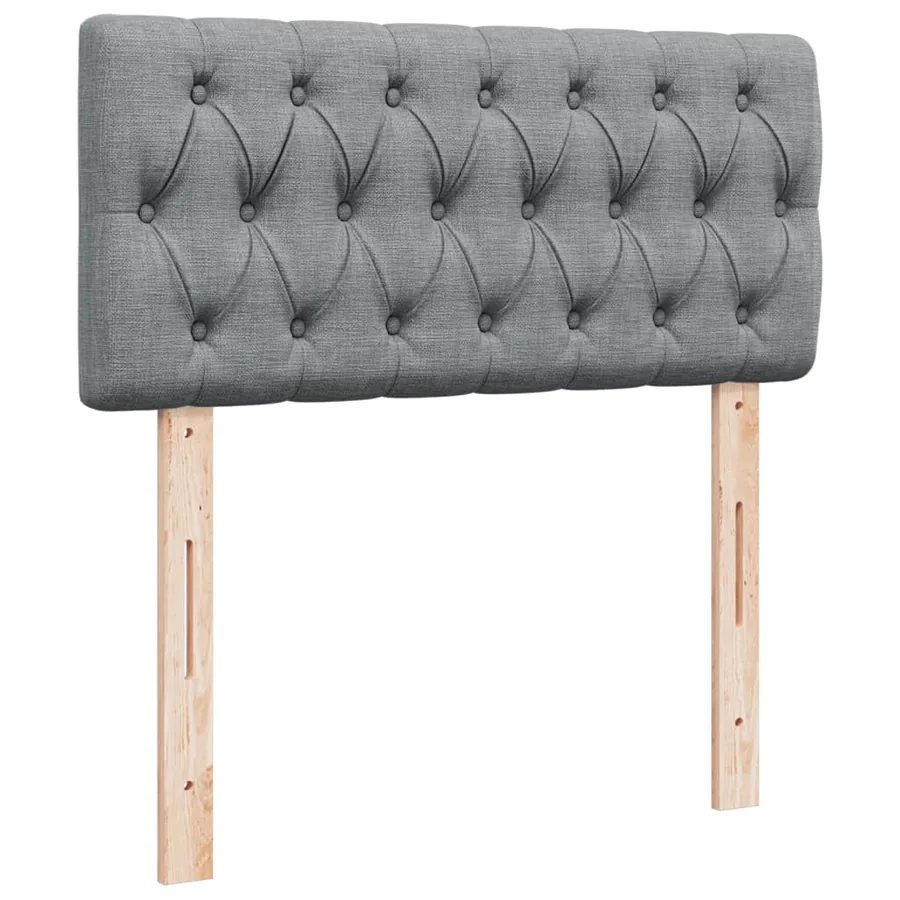 Sommier à lattes de lit avec matelas gris clair 80x200 cm tissu - 7