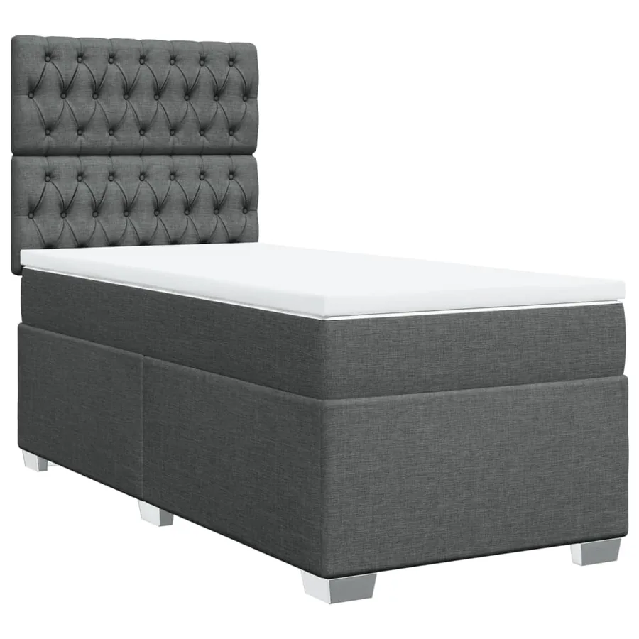 Sommier à lattes de lit avec matelas Gris foncé 80x200 cm Tissu - 2