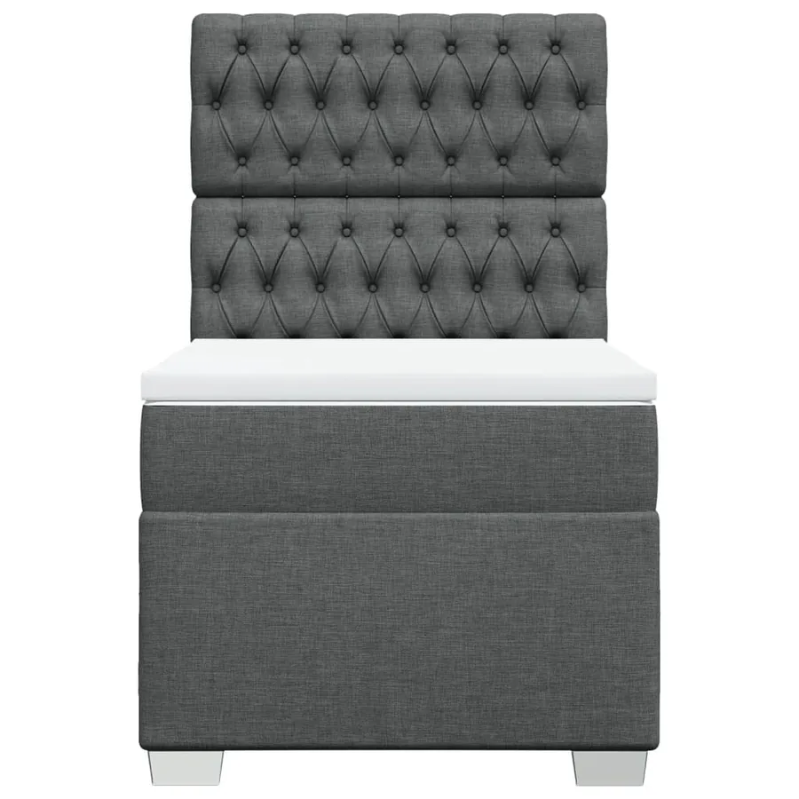 Sommier à lattes de lit avec matelas Gris foncé 80x200 cm Tissu - 4