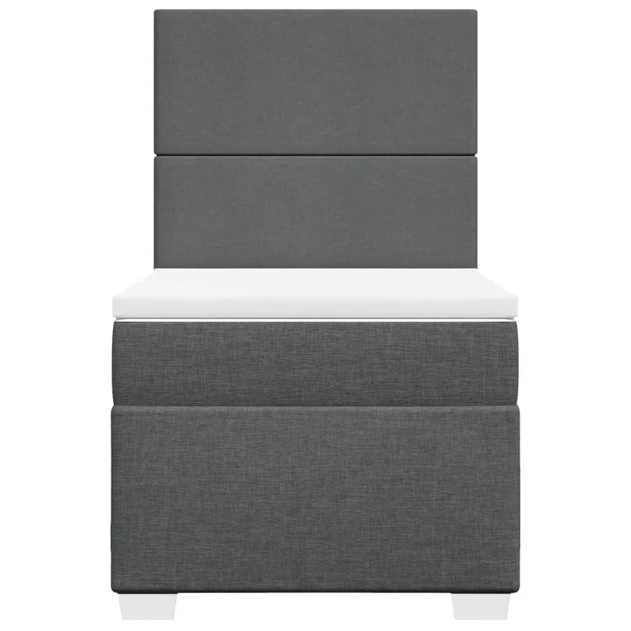 Sommier à lattes de lit et matelas Gris foncé 90x190 cm Tissu - 6