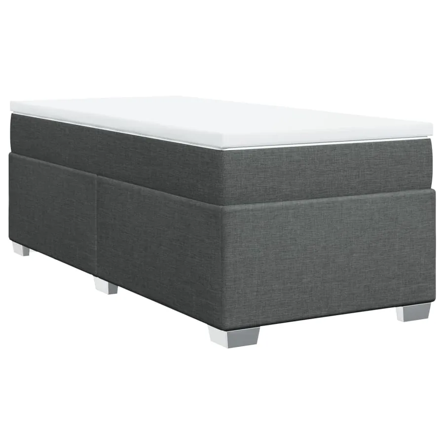 Sommier à lattes de lit et matelas Gris foncé 90x190 cm Tissu - 3