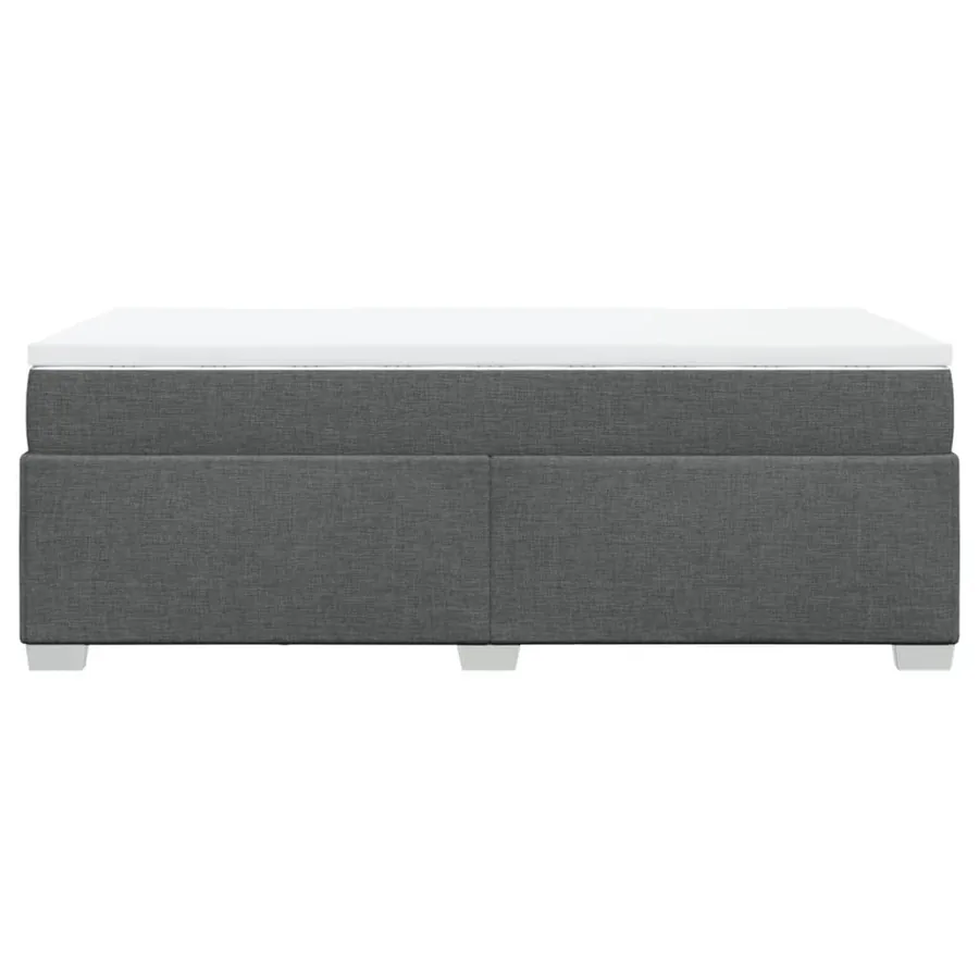 Sommier à lattes de lit et matelas Gris foncé 90x190 cm Tissu - 5