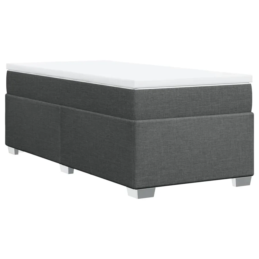 Sommier à lattes de lit et matelas Gris foncé 90x190 cm Tissu - 6