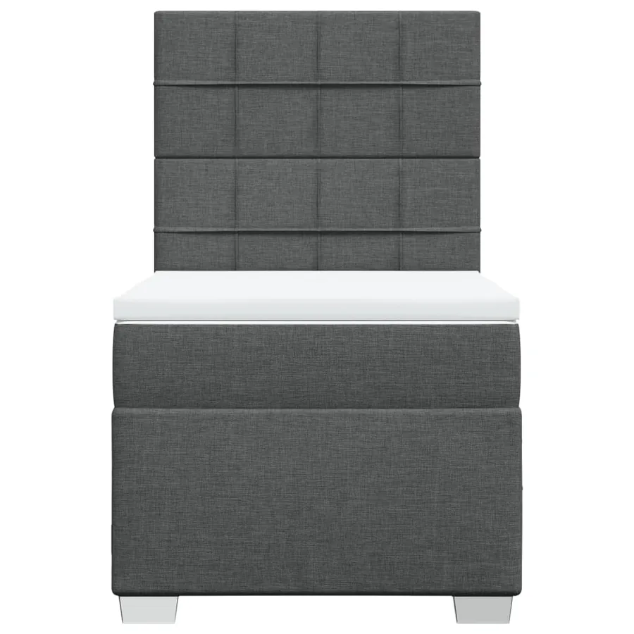 Sommier à lattes de lit avec matelas Gris foncé 80x200 cm Tissu - 4