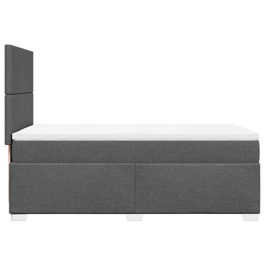 Sommier à lattes de lit avec matelas Gris foncé 80x200 cm Tissu - 11
