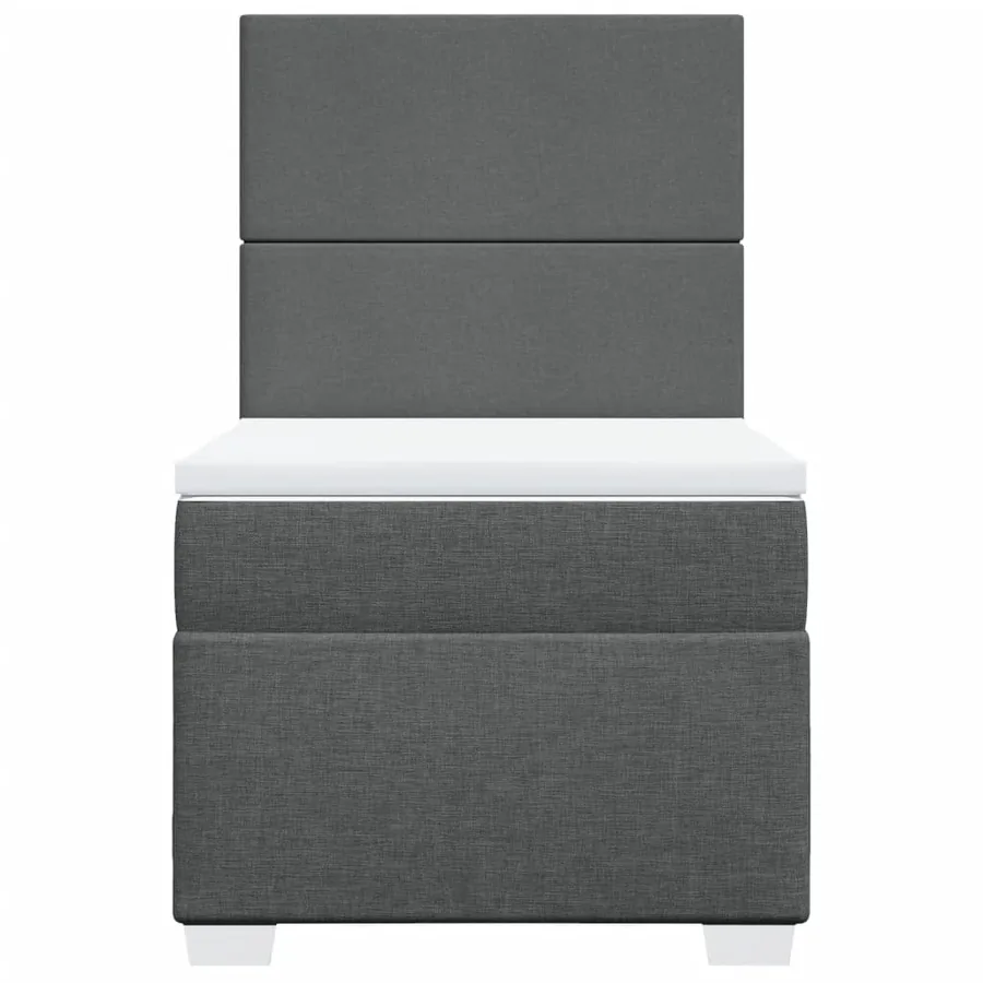 Sommier à lattes de lit avec matelas Gris foncé 80x200 cm Tissu - 6