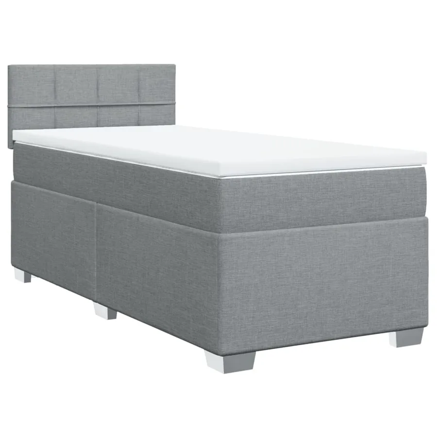 Sommier à lattes de lit et matelas Gris clair 90x190 cm Tissu - 2