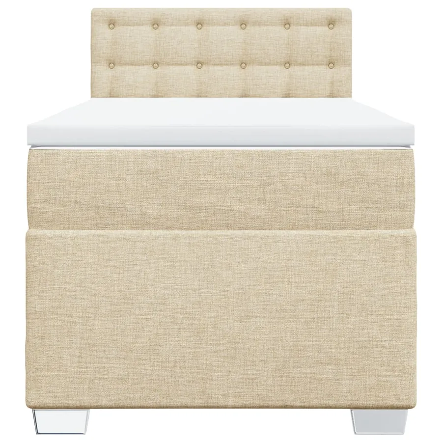 Sommier à lattes de lit avec matelas Crème 80x200 cm Tissu - 4