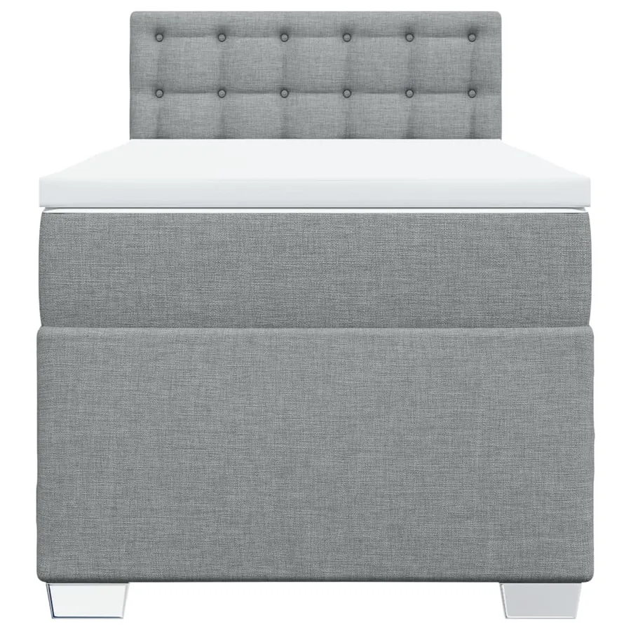 Sommier à lattes de lit et matelas Gris clair 90x190 cm Tissu - 4