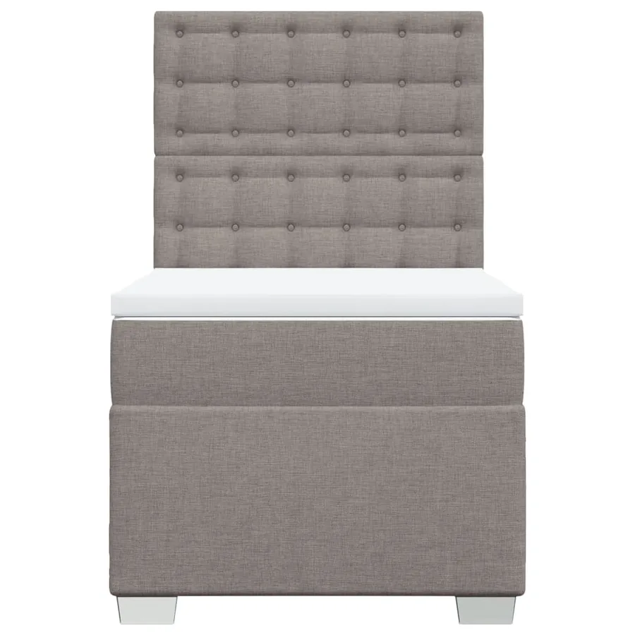 Sommier à lattes de lit avec matelas Taupe 90x190 cm Tissu - 4