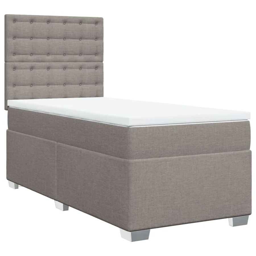 Sommier à lattes de lit avec matelas Taupe 90x190 cm Tissu - 3