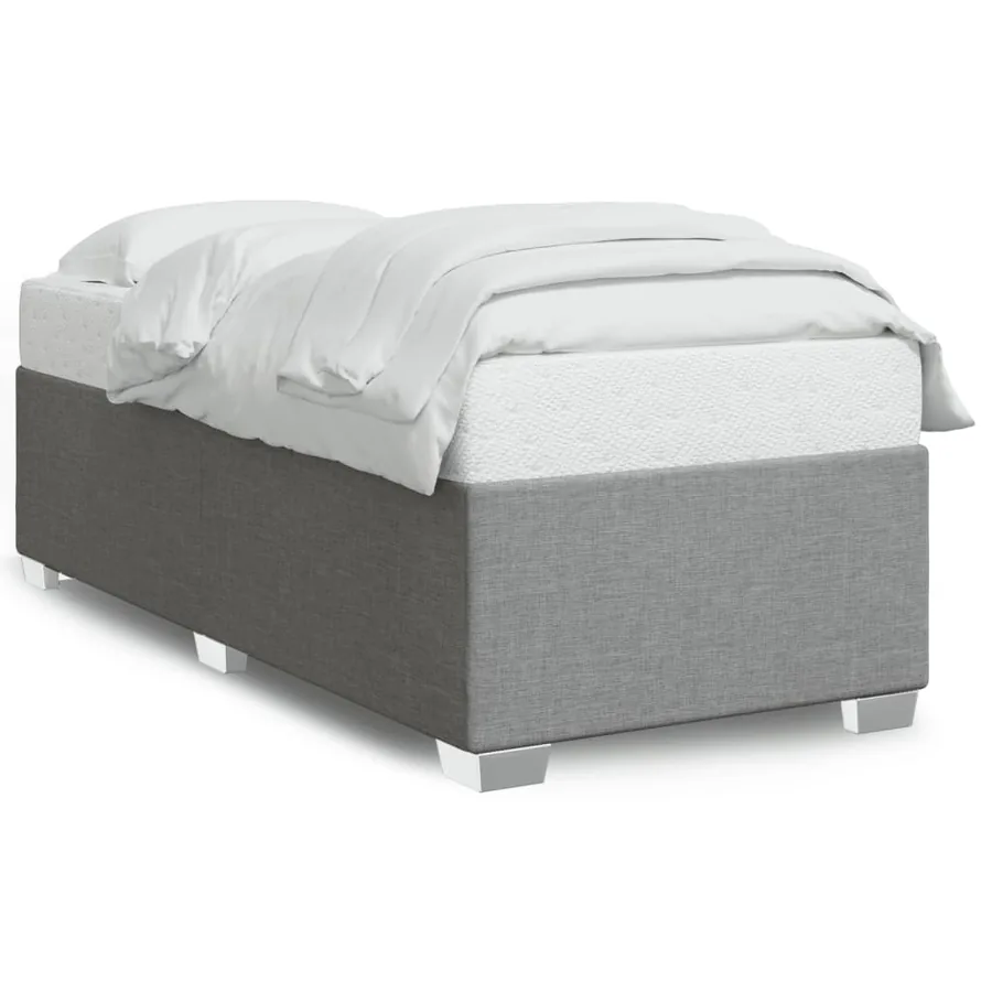 Cadre de lit sans matelas gris clair 90x190 cm tissu - 2